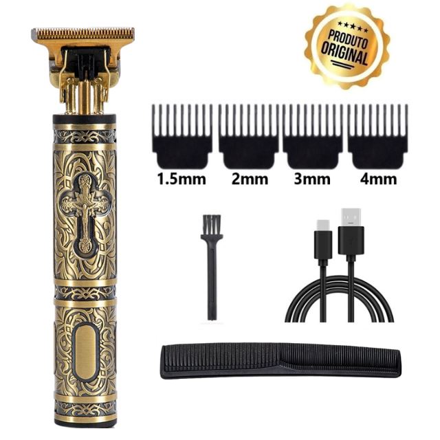 Máquina de Cortar Cabelo e Barba Elétrica e Portátil - Professional